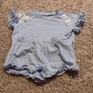 BearPaw Light Blue Ruffled Diaper Cover Set